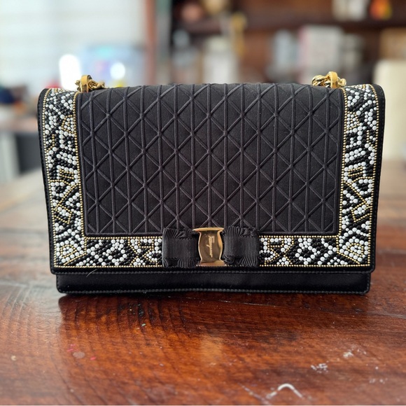 Salvatore Ferragamo Handbags - Salvatore Ferragamo Black Quilted Shoulder Bag